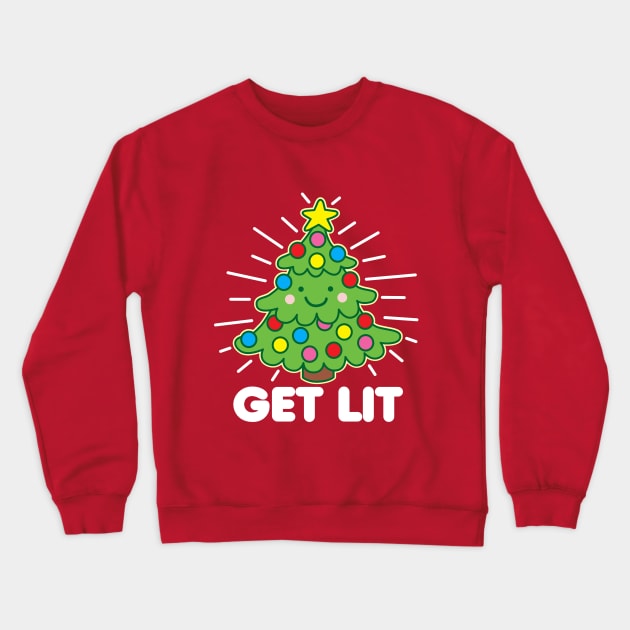 Get Lit Christmas Tree Crewneck Sweatshirt by DetourShirts